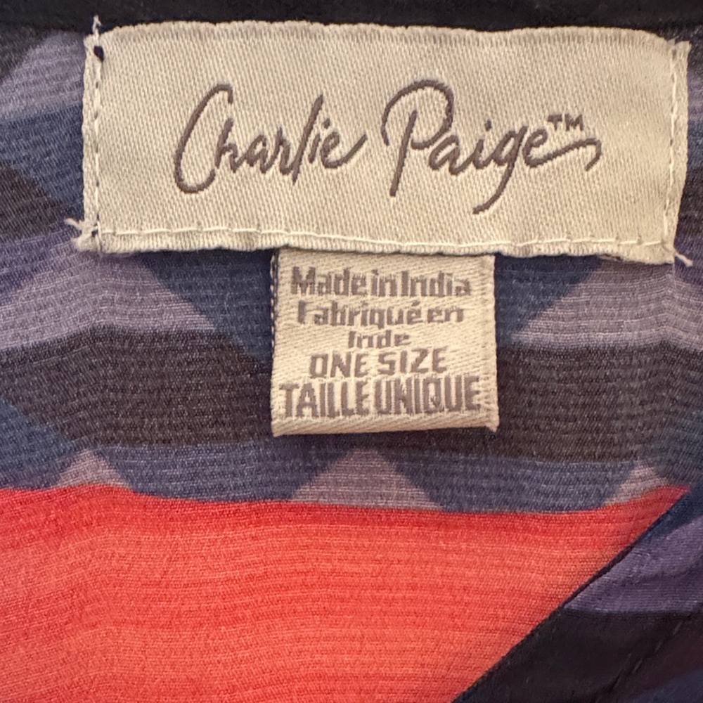 Charlie Page  Multicolor Geometric Blouse or bathing suit cover. - Picture 2 of 3